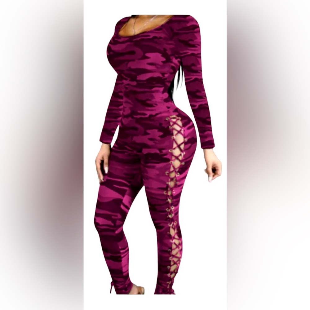 Camouflage Long Sleeve Jumpsuit